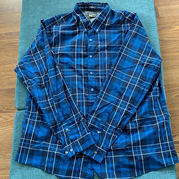 Eddie Bauer Tall 3XL Classic Fit Button Down Men’s shirt Blue Long Sleeve - Picture 1 of 3